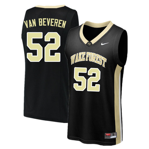 Men #52 Grant Van Beveren Wake Forest Demon Deacons College Basketball Jerseys Sale-Black